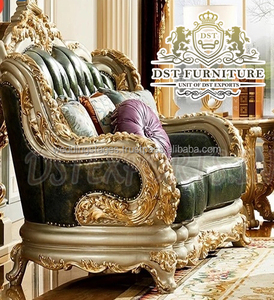 Ensemble de canapés de salon exclusif de style européen Ensemble de canapés sculptés en bois de style royal impérial Ensemble de canapés sculptés impériaux dorés - Product Image 4