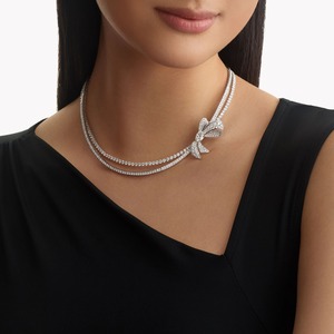 Luxury Full Diamond Bow Knot Choker Necklace for Women – High Quality CZ / Lab Grown Diamond Elegant Bridal Jewelry - Product Image 3
