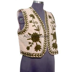 Chaqueta de Algodón 100% con Estampado Floral Cotrise para Mujer, Marca A2ZCraftBazar, Estilo Vintage, Transpirable, con Logotipo en la Espalda, Manga Media, para Primavera, Otoño e Invierno - Product Image 3