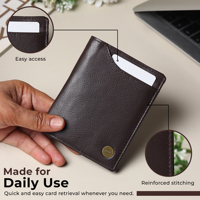 Portefeuille pour homme en cuir pleine fleur Crazy Horse Wriza avec fenêtre d'identification anti-RFID et coffret cadeau haut de gamme en bordeaux personnalisé