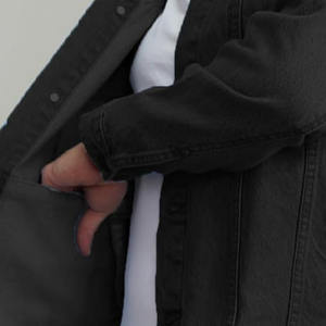 แจ็คเก็ตยีนส์ผู้ชายสั่งตัดพิเศษ แจ็คเก็ตยีนส์ผ้ายืดสีน้ำเงิน แจ็คเก็ตยีนส์ผ้าฝ้ายสีน้ำเงินสำหรับฤดูหนาว แจ็คเก็ตยีนส์เรียบง่ายสำหรับผู้ชายไซส์ใหญ่ - Product Image 2