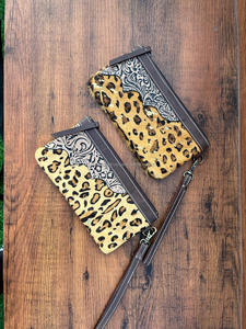 Vente chaude en cuir repoussé pochette portefeuille sac à main cheveux sur pochette en cuir élégant portefeuilles en cuir Unique pour les femmes - Product Image 2