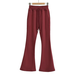 Nouveau style 2026 – Pantalon évasé en coton délavé à l'acide, personnalisé avec étiquette privée, pour femme, avec cordon de serrage, idéal pour l'automne - Product Image 5