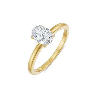 Anillo de Cóctel Clásico con Corte Oval Geométrico de Moissanita en Plata 925 con Baño de Oro para Mujer, Regalo para Compromiso, Fiesta o Boda - Product Image 6