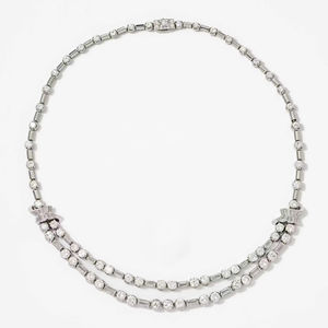 สร้อยคอทองคำแท้ 14K ดีไซน์หรูหรา ประดับเพชรแล็บโกรว์ 10 กะรัต FG VVS รูปทรงเรเดียนท์คัท รับรองโดย IGI สองแถว เหมาะสำหรับงานแต่งงานและงานพรมแดง - Product Image 1