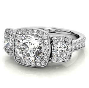 Bague en Moissanite Taille Coussin Géométrique en Argent Sterling 925 Plaqué Or Blanc, Élégante et Luxueuse pour Fiançailles, Mariage, Anniversaire, Mariée - Product Image 4
