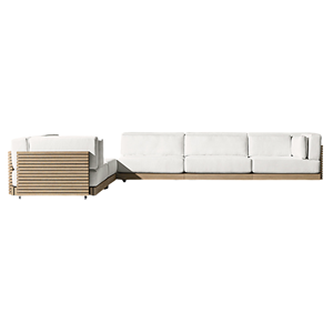 Sofá Seccional Premium para Exteriores, Estilo Contemporáneo, Estructura de Madera de Teca Indonesia, Sofá de Patio para Todo Clima, Muebles de Lujo para Resort - Product Image 4