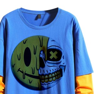 High Quality Men's <b>Long</b> sleeve double layer acid washed T-Shirt heavyweight 300 gsm double layer blank shirts - Product Image 2
