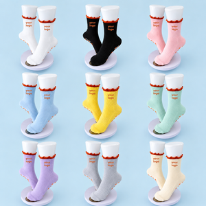 Yellow Crew <b>Socks</b> Spandex/Nylon/Cotton Anti-Slip Eco-Friendly Seamless Breathable Striped Pattern Spring Daily Wear Adult <b>Socks</b> - Product Image 3