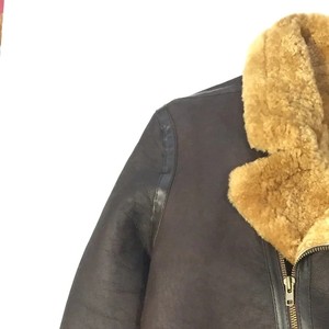 Men's Genuine Leather Shearling <b>Jacket</b> Premium Fur <b>Lined</b> Winter Aviator Coat Comfortable Durable Warm Fashion Outerwear - Product Image 5