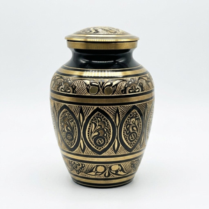 Elegant Hand-Engraved Solid Brass Cremation Urn For Adult Human Ashes Antique Gold Decorative Funeral <b>Memorial</b> <b>Vase</b> For Burial - Product Image 5