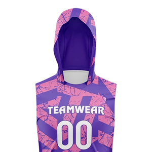 Maillot de football 7v7 pour garçons, sans manches, à capuche, uniformes d'équipe personnalisés, impression géométrique sublimée, nom et numéro du joueur - Product Image 3