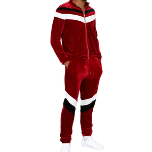 Survêtement unisexe personnalisé pour homme, à capuche, vintage, brodé, zippé, respirant, en velours, deux pièces, avec 3D pour - Product Image 1