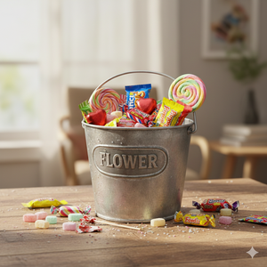 Seau en métal galvanisé style ferme, gris foncé, pour fleurs, décoration intérieure et extérieure, jardinière décorative en étain, hauteur 4 pouces - Product Image 3