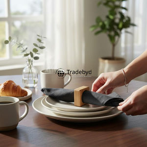 Anillo para Servilletas Redondo de Madera Clásico Hecho a Mano, Duradero y Ecológico, Accesorio Decorativo Premium para Mesa de Comedor y Bodas por Tradebyd - Product Image 3