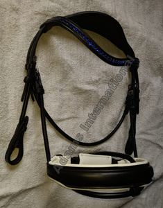 Bride de cheval en cuir de qualité supérieure de haute qualité couture élégante bande de front en cristal Logo personnalisé Excellent équipement d'équitation équestre - Product Image 3