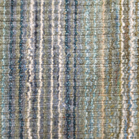 Tapis moderne DECORDEC en laine rayée vert sauge, bleu et beige, tufté à la main, à poils épais, écologique, antidérapant, pour salon, chambre et hôtel