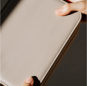 Portafolio organizador de viaje de cuero genuino con 2-3 compartimentos, bolsa para documentos con cremallera, maletín vintage para oficina, organizador de viaje. - Product Image 4