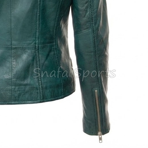 Women Stylish Leather Crop <b>Jacket</b> <b>Short</b> Coat Modern Elegant Fit Winter Collection Fashion Outfit for Ladies Wear - Product Image 5