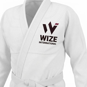 Unisex Adult BJJ <b>Kimono</b> 100% Cotton Martial Arts Gi Durable Front Logo <b>White</b> Color BJJ Uniform 220g Custom Logo & Sizes - Product Image 4