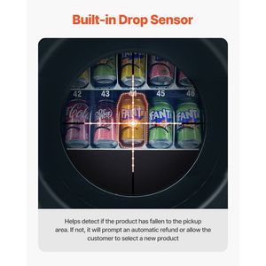 Máquina Expendedora Refrigerada Comercial de 36 Compartimentos para Snacks, Refrescos y Bebidas con Aceptador de Billetes/Monedas ICT y 6 Niveles - Product Image 6