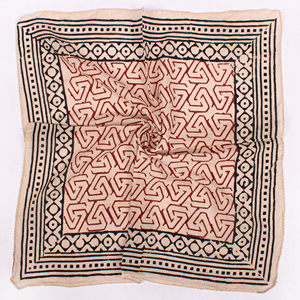 Foulard carré en coton premium écologique, style Bagaru, imprimé à la main, bandana unisexe respirant, à nouer autour du cou ou sur la tête - Product Image 4