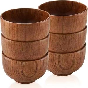 Juego de Tazones de Madera Hechos a Mano, Tazones para Servir de Madera de Acacia Natural, Ecológicos, para Cocina, Comedor, Ensaladas, Sopa, Arroz - Product Image 2