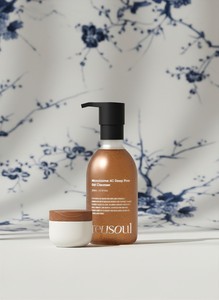 Reusoul Microbiome AC Deep <b>Pore</b> Gel <b>Cleanser</b> Organic Centella Glutathione Whitening 220mL Pump Bottle Brown Color Acne Skin Care - Product Image 2