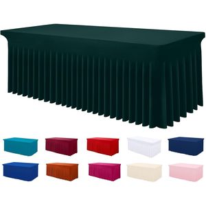 Smiry Elastic Fitted Stretch Rectangle Tablecloth Waterproof Washable Spandex <b>Table</b> <b>Cover</b> Skirt - Product Image 3