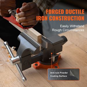 Base Giratoria Multiusos de Alta Resistencia con Ancho de Mordaza de 4.5 Pulgadas, Apertura de Mordaza de 3.3 Pulgadas y Bloqueo Giratorio de 240 Grados - Product Image 6