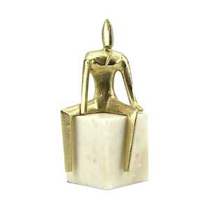 Human <b>Figure</b> Sculpture Aluminium Handmade Eco-Friendly Durable Art Decor for Living Room Tabletop Display Modern Design Jaffs - Product Image 2