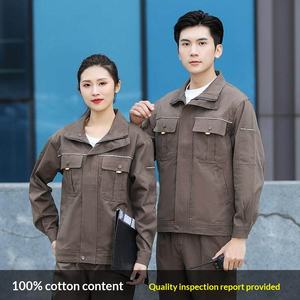 Veste de travail unisexe respirante en pur coton pour le printemps et l'automne, entièrement rembourrée en coton, anti-brûlure, résistante à l'usure sur chantier, pour le travail du bâtiment - Product Image 2