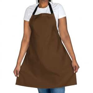 Delantal de Algodón Marrón para Mujer, Uniforme para Camareros de Restaurante y Bar, Tela Tejida, Tirantes Ajustables - Product Image 5