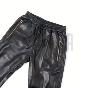 Leather Pants Unique Design Genuine Leather Unisex Pants Breathable Lightweight Formal Black Wholesale Leather Pants - Product Image 6