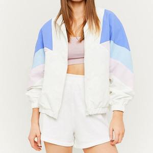 Conjunto Deportivo de 2 Piezas para Mujer, Bloques de Color, Manga Larga, Tejido de Punto, Estilo Deportivo, Blanco, Azul, Rosa, Ropa de Verano - Product Image 5