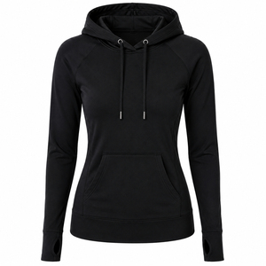 <b>Long</b> Sleeve Hooded Drawstring Winter Top Selling Fashion Lady Fleece <b>Women</b> Plain <b>Hoodies</b> <b>Women</b> Plain Hoodie Purple Casual - Product Image 2