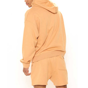 Conjunto de Sudadera con Capucha para Hombre, Color Sólido, Felpa Francesa, Ropa Casual de Verano, Naranja - Product Image 2