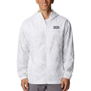 Men <b>White</b> Hooded Windbreaker <b>Jacket</b> Lightweight Zip Up Windproof Outdoor Running <b>Jacket</b> Water Resistant Casual Sportswear - Product Image 4