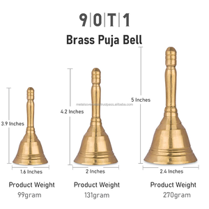 Campanas de mano de latón de alta calidad Metal pulido con diseño de chapado personalizado Hecho a mano y MOQ bajo para regalos personalizados con logotipo - Product Image 5