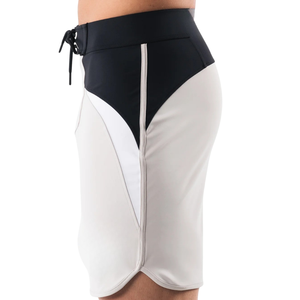 Shorts de bain athlétiques pour hommes, blancs et noirs, à séchage rapide, avec cordon de serrage, pour la plage, la natation et les sports nautiques - Product Image 3