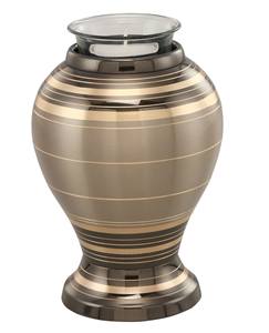 Hermosa Urna Funeraria de Metal Plateado con Forro de Latón para Cenizas de Adultos, Estilo Americano/Europeo - Product Image 3