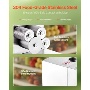 Commercial 800W Electric <b>Sugarcane</b> <b>Juicer</b> Machine 661LBS/H High Output 4 Stainless Steel Rollers High Quality Juice Extractor - Product Image 4