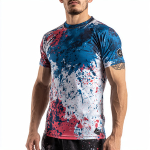 High Quality MMA Boxing Sublimation <b>Shirts</b> <b>Men</b> <b>Compression</b> Printed MMA <b>Shirt</b> Tops <b>Men's</b> Short Sleeve Boxing MMA <b>Shirts</b> - Product Image 3