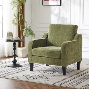 Mid Century Modern Upholstered Accent <b>Chair</b> with Side Pocket, Comfy <b>Reading</b> Armchair for Living Room, Bedroom, Office and Hotel - Product Image 6