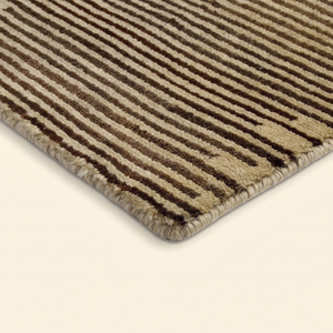 Alfombra Moderna Abstracta a Rayas de Lana de Pelo Largo, Tejida a Mano, Antideslizante y Ecológica, Color Beige Marrón, para Sala de Estar - Product Image 6