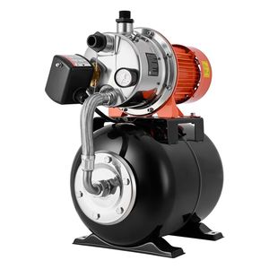 Pompa a getto per irrigazione in acciaio inossidabile da 1.6 HP con serbatoio a pressione da 5 galloni, 120V, 1320 GPH, per pozzi poco profondi, con serbatoio a pressione automatico - Product Image 1