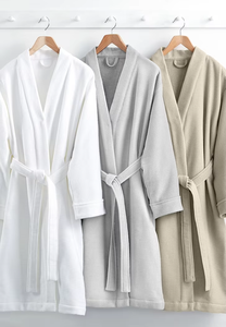 Long Sleeve Gown <b>Bathrobe</b> Casual Sleepwear Night Gown Robe Belly Belt Nightwear <b>Waffle</b> Cotton - Product Image 5
