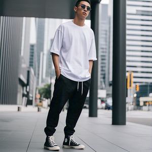 Wholesale Custom Gym <b>White</b> Tee Plain Blank Acid Wash Boxy Cotton Graphic Oversized 100% cotton <b>T</b>-<b>shirt</b> for men loose fit - Product Image 2