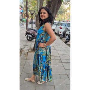 Une pièce longue en pur coton bleu - Product Image 2