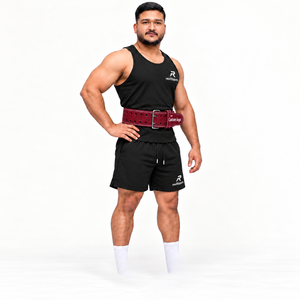 Cinturón de Levantamiento de Pesas de Cuero de Marca Privada con Hebilla de Doble Punta para Hombres, Entrenamiento de Fuerza, Powerlifting, Gimnasio, Fabricante Mayorista - Product Image 4